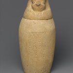 Canopic Jar and Lid (Depicting a Hawk)