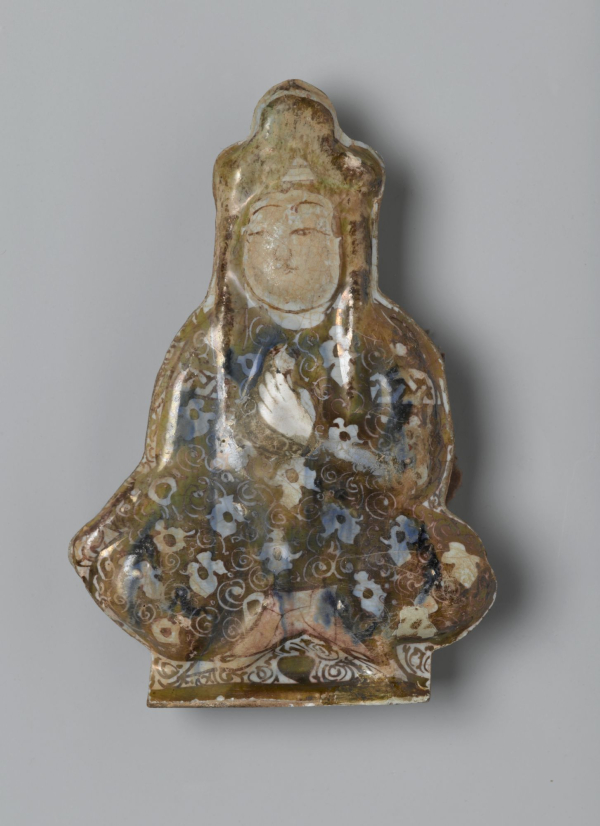Tile in the Shape of a Seated Figure, Iran (probably Kashan), early 13th century.