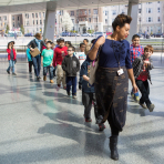 A school group visiting the Brooklyn Museum